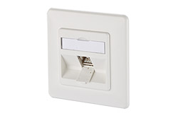 Zásuvka pod omítku, 1x MC modul RJ45 kat. 6a, 270°, bílá