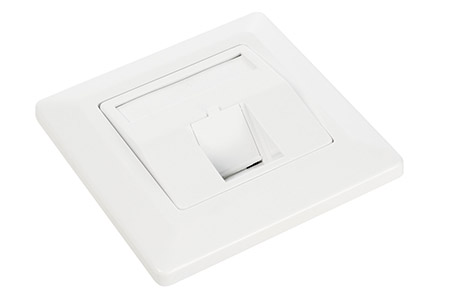 Zásuvka pod omítku, pro 1x keystone, 80 x 80, bílá