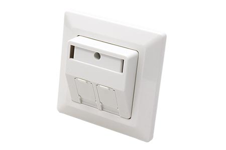Zásuvka pod omítku, pro 2x keystone, bílá