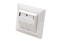 Zásuvka pod omítku, pro 2x keystone, bílá