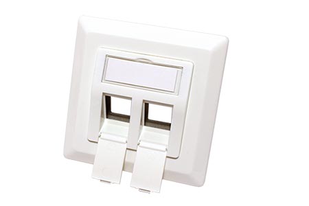 Zásuvka pod omítku pro 2x modul Keystone, béžová