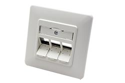 Zásuvka pod omítku, pro 3x keystone, bílá