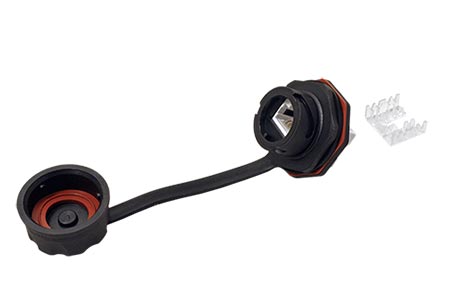 Zásuvkový modul RJ45, kat. 6, UTP, 110/Krone, krytí IP67, černý